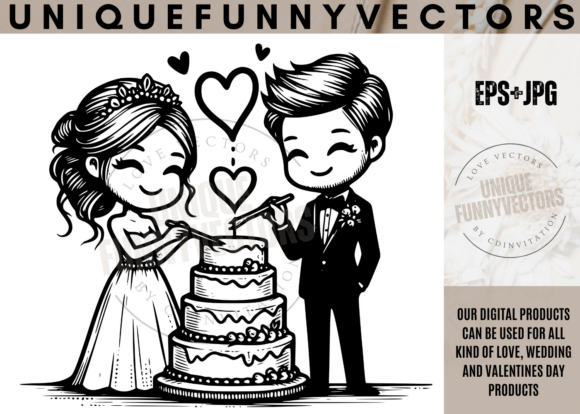 Charming Characters for Your Wedding Designs