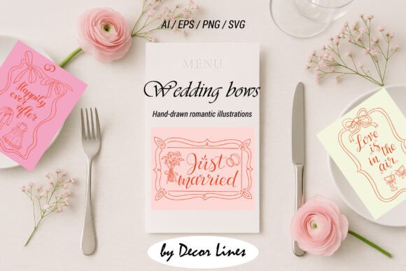 Elegant Wedding Bows Cards for Romantic Celebrations