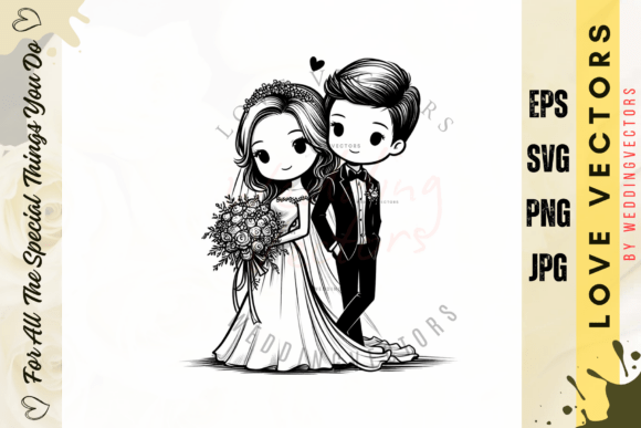 Elegant Wedding Couple and Love Vectors for Designers