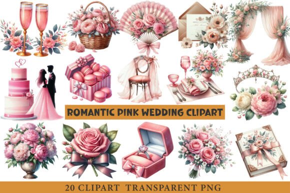 Romantic Pink Wedding Clipart: A Designer's Guide to Soft Aesthetics