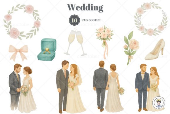 Watercolor Wedding Couple Flora Bouquet: A Designer's Guide