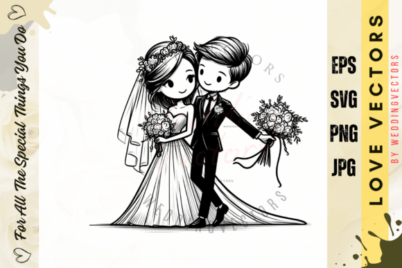 Wedding Couple and Love Vectors - C4983: Elegant Romance