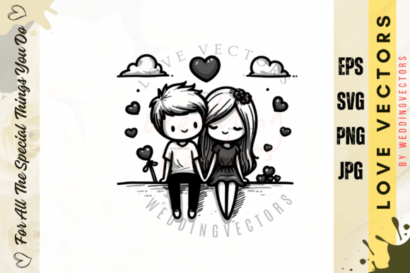 Wedding Couple and Love Vectors - C5003: Design Assets for Romance