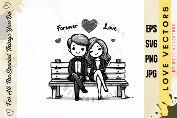 Wedding Couple and Love Vectors - C521: A Modern Artistic Take on Romance