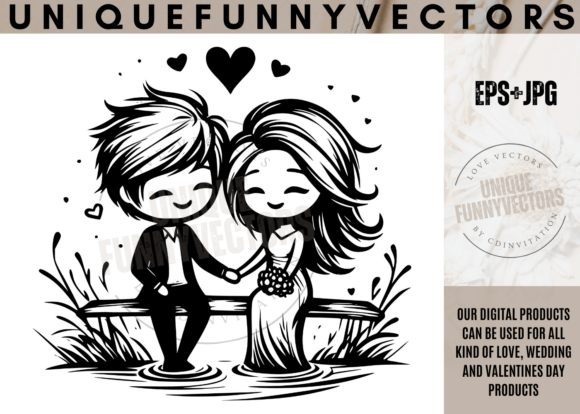 Wedding Couple Svg & Stick Vectors 357: Designing with Love